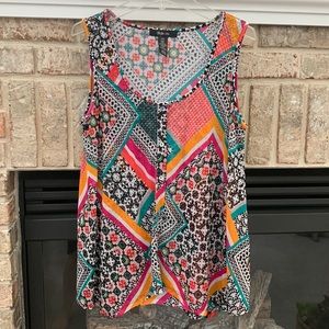 5/$20 Style & Co size XS oversized layered sleeveless top, multicolor. EUC